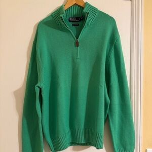 Polo Ralph Lauren men quarter zip pullover sweater XXL 85% COTTON 15% cashmere